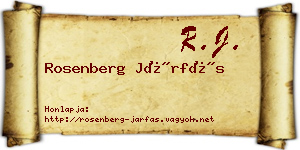 Rosenberg Járfás névjegykártya